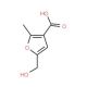 5-(hydroxymethyl)-2-methyl-3-furoic acid (CAS 15341-68-1) - chemical structure image
