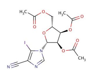 5-Iodo-1-(2&prime;,3&prime;,5&prime;-tri-O-acetyl-&beta;-D-ribofuranosyl)-imidazo-4-carbonitrile - chemical structure image