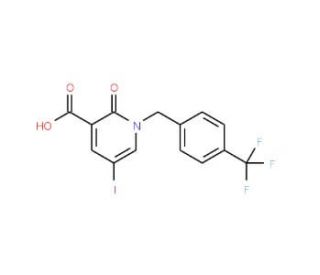 5-Iodo-2-oxo-1-[4-(trifluoromethyl)benzyl]-1,2-dihydro-3-pyridinecarboxylic acid - chemical structure image