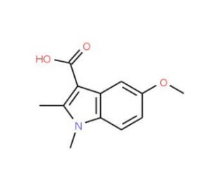 5-Methoxy-1,2-dimethyl-1H-indole-3-carboxylic acid (CAS 105909-93-1) - chemical structure image
