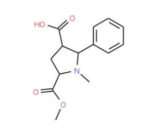 5-(Methoxycarbonyl)-1-methyl-2-phenyl-3-pyrrolidinecarboxylic acid - chemical structure image