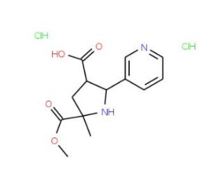 5-(Methoxycarbonyl)-5-methyl-2-(3-pyridinyl)-3-pyrrolidinecarboxylic acid dihydrochloride - chemical structure image