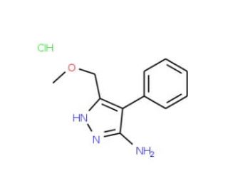 5-Methoxymethyl-4-phenyl-2H-pyrazol-3-ylamine hydrochloride - chemical structure image
