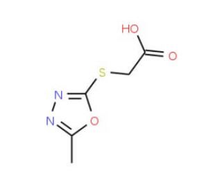 (5-Methyl-[1,3,4]oxadiazol-2-ylsulfanyl)-acetic acid (CAS 842965-64-4) - chemical structure image