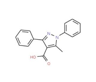 5-Methyl-1,3-diphenyl-1H-pyrazole-4-carboxylic acid (CAS 15409-48-0) - chemical structure image