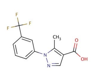 5-methyl-1-[3-(trifluoromethyl)phenyl]-1H-pyrazole-4-carboxylic acid - chemical structure image