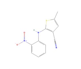 5-Methyl-2-[(2-nitrophenyl)amino]-3-thiophenecarbonitrile (CAS 138564-59-7) - chemical structure image