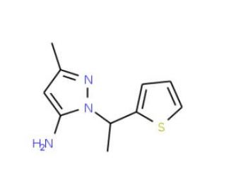 5-Methyl-2-(1-thiophen-2-yl-ethyl)-2H-pyrazol-3-ylamine - chemical structure image