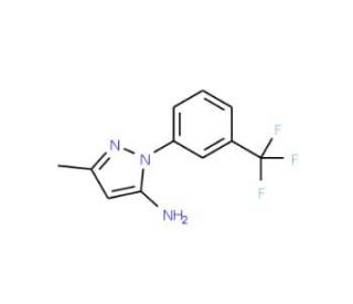 5-Methyl-2-(3-trifluoromethyl-phenyl)-2H-pyrazol-3-ylamine (CAS 345-07-3) - chemical structure image
