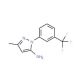 5-Methyl-2-(3-trifluoromethyl-phenyl)-2H-pyrazol-3-ylamine (CAS 345-07-3) - chemical structure image