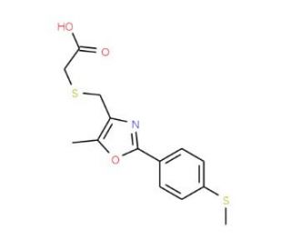 [({5-Methyl-2-[4-(methylthio)phenyl]-1,3-oxazol-4-yl}methyl)thio]acetic acid - chemical structure image