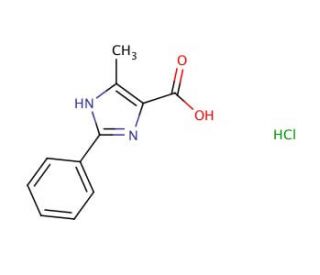5-methyl-2-phenyl-1H-imidazole-4-carboxylic acid hydrochloride (CAS 28824-94-4) - chemical structure image
