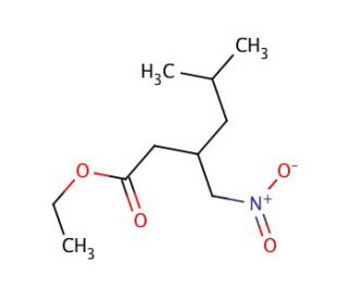 5-Methyl-3-(nitromethyl)hexanoic Acid Ethyl Ester (CAS 128013-65-0) - chemical structure image