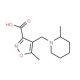 5-Methyl-4-[(2-methylpiperidin-1-yl)methyl]-isoxazole-3-carboxylic acid - chemical structure image