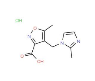 5-Methyl-4-(2-methyl-imidazol-1-ylmethyl)-isoxazole-3-carboxylic acid hydrochloride - chemical structure image