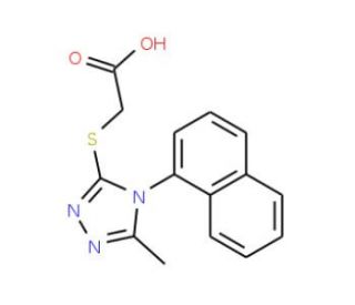 (5-Methyl-4-naphthalen-1-yl-4H-[1,2,4]triazol-3-ylsulfanyl)-acetic acid - chemical structure image