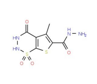 5-methyl-4-oxo-3,4-dihydro-2H-thieno[3,2-e][1,2,3]thiadiazine-6-carbohydrazide 1,1-dioxide - chemical structure image