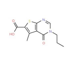 5-Methyl-4-oxo-3-propyl-3,4-dihydro-thieno[2,3-d]-pyrimidine-6-carboxylic acid - chemical structure image