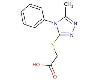 [(5-methyl-4-phenyl-4H-1,2,4-triazol-3-yl)thio]acetic acid (CAS 200815-83-4) - chemical structure image