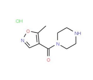 5-methyl-4-(piperazin-1-ylcarbonyl)-1,2-oxazole hydrochloride - chemical structure image