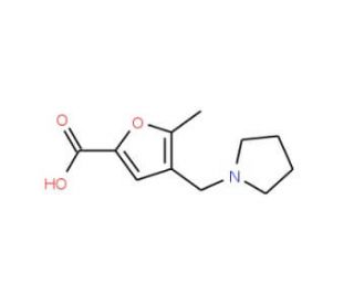 5-Methyl-4-pyrrolidin-1-ylmethyl-furan-2-carboxylic acid (CAS 299920-96-0) - chemical structure image