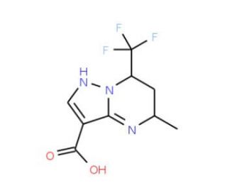 5-Methyl-7-trifluoromethyl-4,5,6,7-tetrahydro-pyrazolo[1,5-a]pyrimidine-3-carboxylic acid (CAS 436088-42-5) - chemical struct