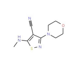 5-(Methylamino)-3-morpholino-4-isothiazolecarbonitrile (CAS 338422-41-6) - chemical structure image