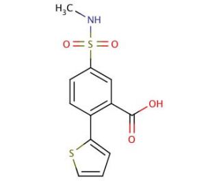 5-(methylsulfamoyl)-2-(thiophen-2-yl)benzoic acid - chemical structure image