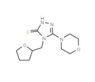 5-morpholin-4-yl-4-(tetrahydrofuran-2-ylmethyl)-4H-1,2,4-triazole-3-thiol - chemical structure image