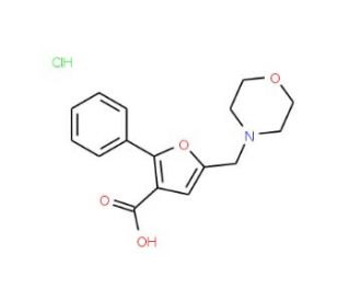 5-Morpholin-4-ylmethyl-2-phenyl-furan-3-carboxylic acid hydrochloride - chemical structure image