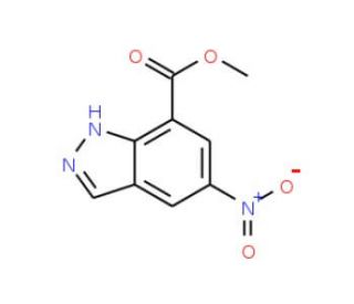 5-Nitro-1H-indazole-7-carboxylic acid methyl ester (CAS 632291-85-1) - chemical structure image