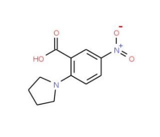 5-Nitro-2-(1-pyrrolidinyl)benzenecarboxylic acid (CAS 19555-48-7) - chemical structure image