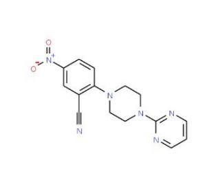 5-Nitro-2-(4-pyrimidin-2-ylpiperazin-1-yl)-benzonitrile - chemical structure image