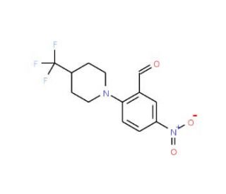 5-Nitro-2-[4-(trifluoromethyl)piperidino]-benzenecarbaldehyde - chemical structure image