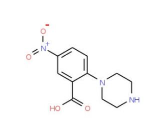 5-Nitro-2-piperazin-1-yl-benzoic acid (CAS 886360-73-2) - chemical structure image