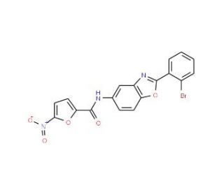 5-Nitro-furan-2-carboxylic acid [2-(2-bromo-phenyl)-benzooxazol-5-yl]-amide - chemical structure image