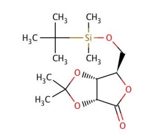 5-O-(tert-Butyldimethylsilyl)-2,3-O-isopropylidene-D-ribonic acid &gamma;-lactone (CAS 75467-36-6) - chemical structure image