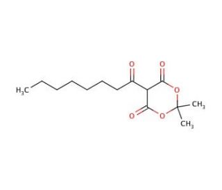5-Octanoyl-2,2-dimethyl-1,3-dioxane-4,6-dione (CAS 103576-44-9) - chemical structure image