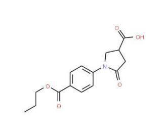 5-oxo-1-[4-(propoxycarbonyl)phenyl]pyrrolidine-3-carboxylic acid - chemical structure image