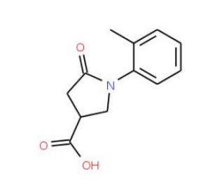 5-Oxo-1-o-tolyl-pyrrolidine-3-carboxylic acid (CAS 56617-44-8) - chemical structure image