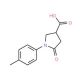 5-Oxo-1-p-tolyl-pyrrolidine-3-carboxylic acid (CAS 133747-57-6) - chemical structure image