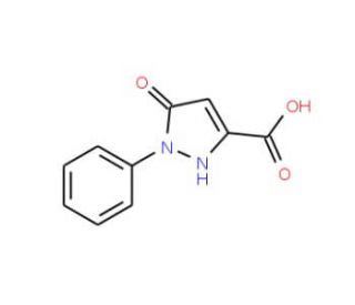 5-oxo-1-phenyl-2,5-dihydro-1H-pyrazole-3-carboxylic acid (CAS 49597-17-3) - chemical structure image