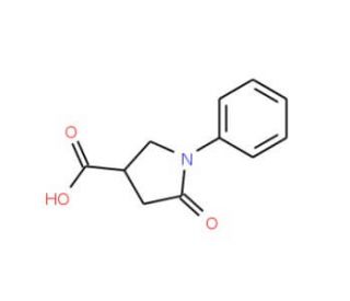 5-Oxo-1-phenylpyrrolidine-3-carboxylic acid (CAS 39629-86-2) - chemical structure image