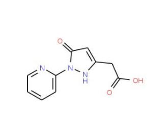 (5-oxo-1-pyridin-2-yl-2,5-dihydro-1H-pyrazol-3-yl)acetic acid (CAS 37959-19-6) - chemical structure image