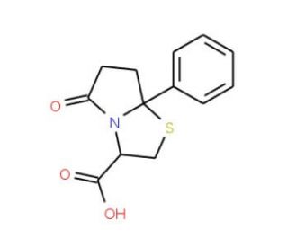 5-oxo-7a-phenylhexahydropyrrolo[2,1-b][1,3]thiazole-3-carboxylic acid - chemical structure image