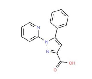 5-phenyl-1-(pyridin-2-yl)-1H-pyrazole-3-carboxylic acid - chemical structure image