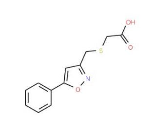 {[(5-phenylisoxazol-3-yl)methyl]thio}acetic acid - chemical structure image
