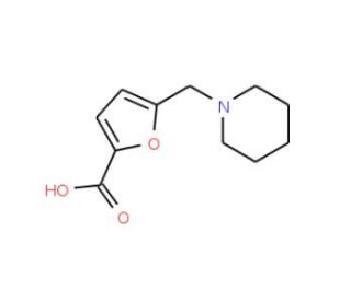 5-Piperidin-1-ylmethyl-furan-2-carboxylic acid (CAS 301353-36-6) - chemical structure image