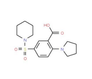 5-(piperidin-1-ylsulfonyl)-2-pyrrolidin-1-ylbenzoic acid (CAS 793727-47-6) - chemical structure image