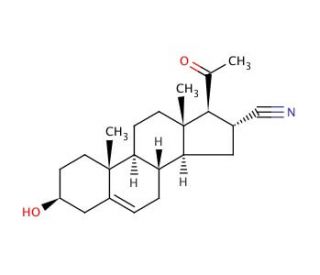 5-Pregnen-3&beta;-ol-20-one-16&alpha;-carbonitrile (CAS 1434-54-4) - chemical structure image